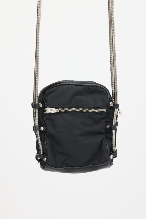 Alexander Wang Black 
Silver Nylon Brenda Bag