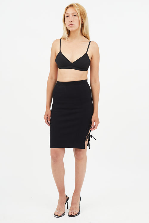 Alexander Wang Black Tie Cut Out Skirt