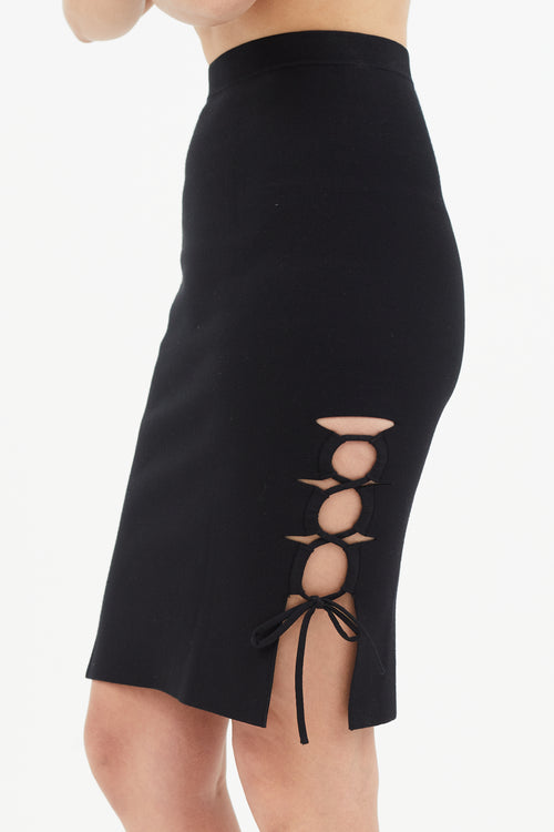 Alexander Wang Black Tie Cut Out Skirt