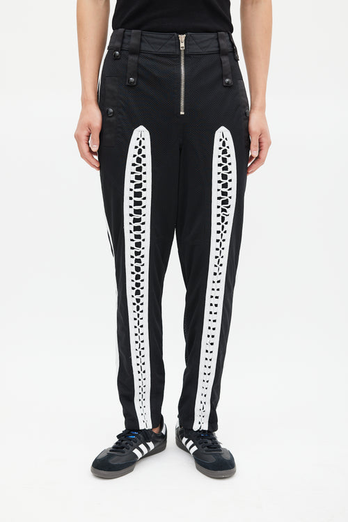 Alexander Wang Black 
White Mesh Lace Trouser