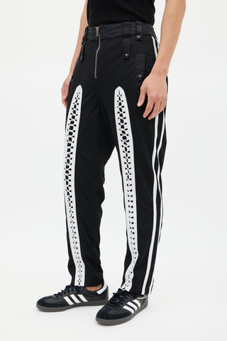 Alexander Wang Black 
White Mesh Lace Trouser