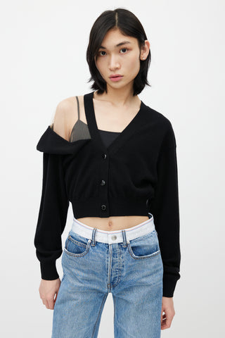 Alexander Wang Black Wool 
Beige Mesh Cardigan