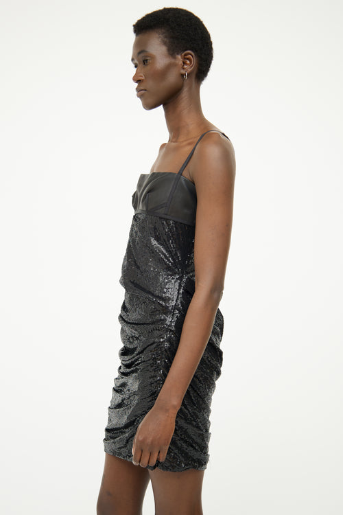 Alexander Wang Black Sequin Panel Dress