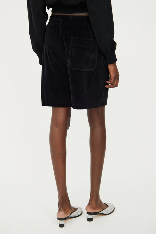 Alexander Wang Black Velvet Rhinestone Shorts