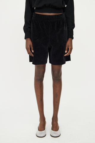 Alexander Wang Black Velvet Rhinestone Shorts