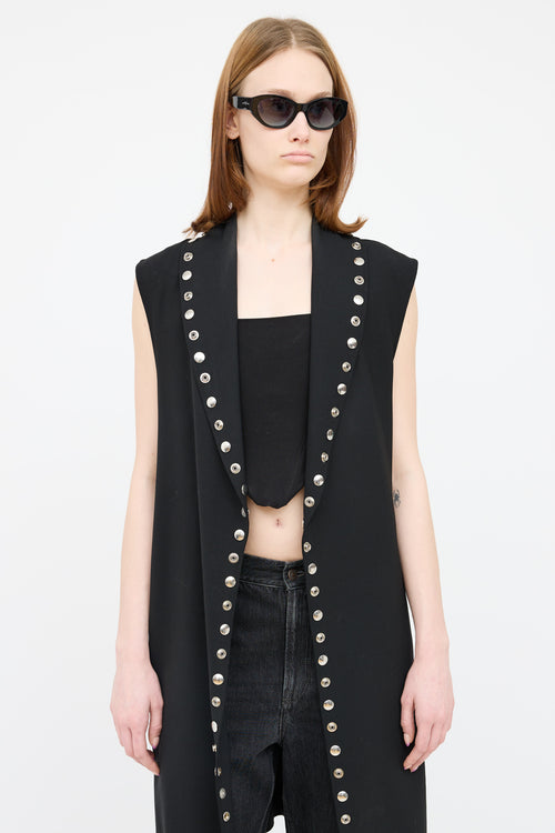 Alexander Wang Black Buttoned Sleeveless Vest