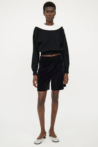 Alexander Wang Black 
White Layered Crop Top