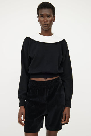 Alexander Wang Black 
White Layered Crop Top