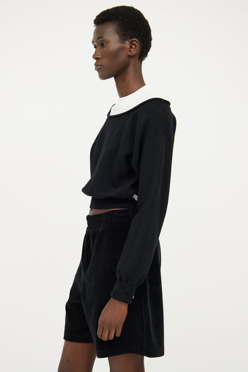 Alexander Wang Black 
White Layered Crop Top