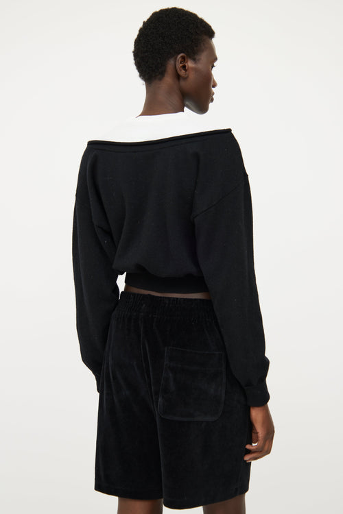 Alexander Wang Black 
White Layered Crop Top