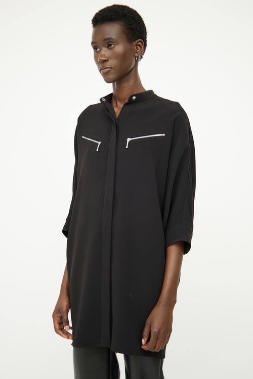 Alexander Wang Black Button Zip Top