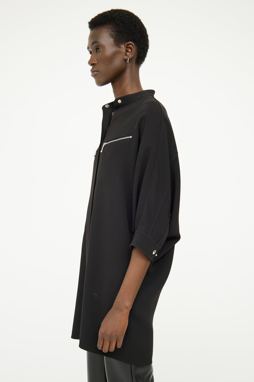 Alexander Wang Black Button Zip Top