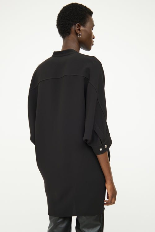 Alexander Wang Black Button Zip Top