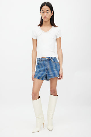 Alexander Wang Blue Crystal Denim Short