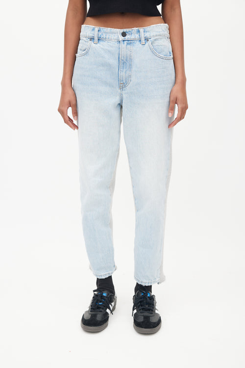 Alexander Wang Blue 
Grey Sweatpant Ride Clash Jeans