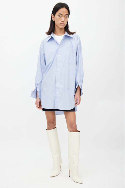 Alexander Wang Blue Oversized Logo Shirt