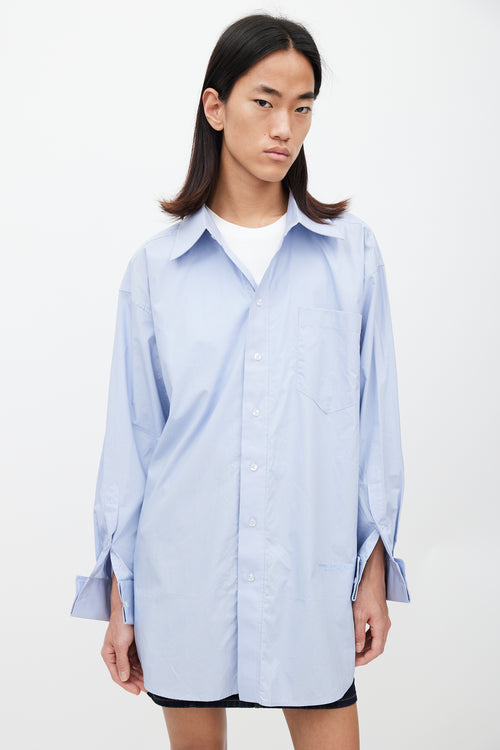 Alexander Wang Blue Oversized Logo Shirt