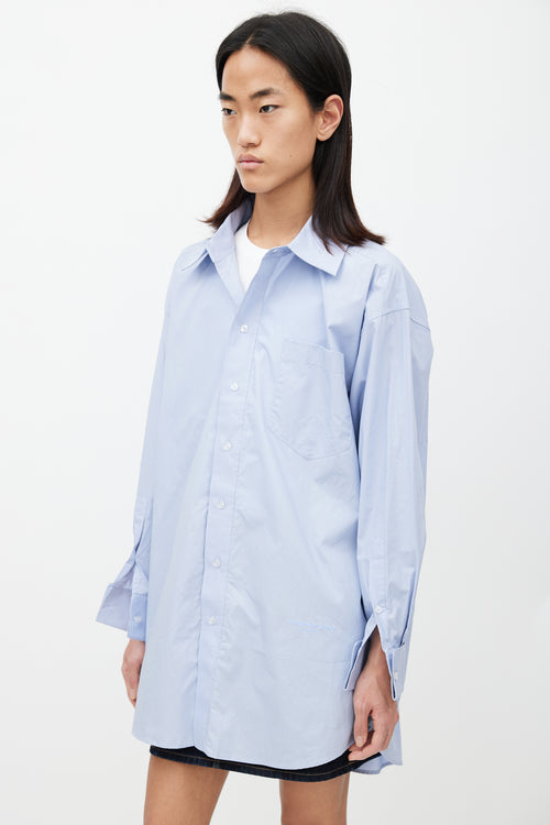 Alexander Wang Blue Oversized Logo Shirt