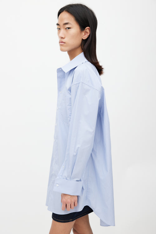 Alexander Wang Blue Oversized Logo Shirt