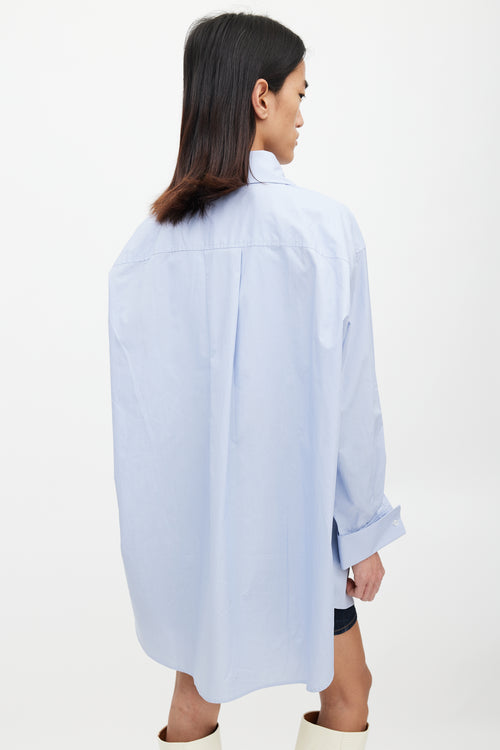 Alexander Wang Blue Oversized Logo Shirt