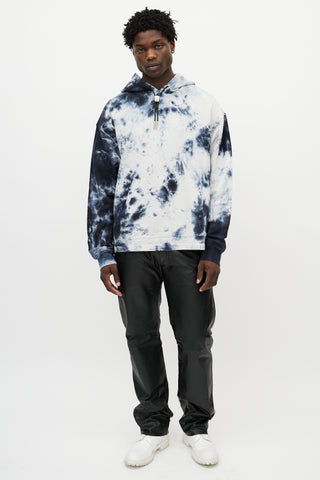 Alexander Wang Blue 
White Tie Dye Classic Black Hoodie