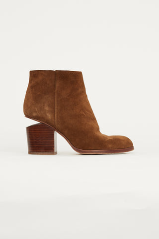 Alexander Wang Brown Suede Cut Out Heel Boot