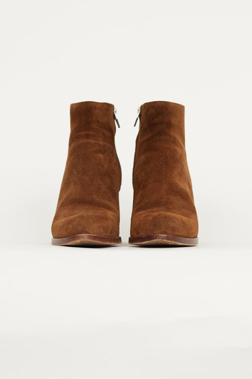 Alexander Wang Brown Suede Cut Out Heel Boot