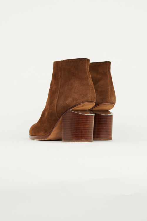 Alexander Wang Brown Suede Cut Out Heel Boot