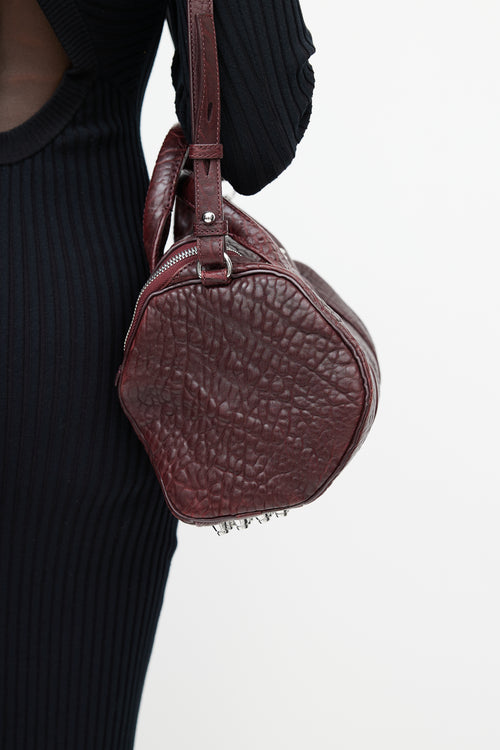 Alexander Wang Burgundy 
Silver Rocco Textured Leather Bag