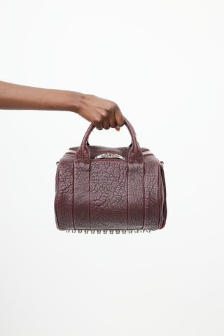 Alexander Wang Burgundy 
Silver Rocco Textured Leather Bag