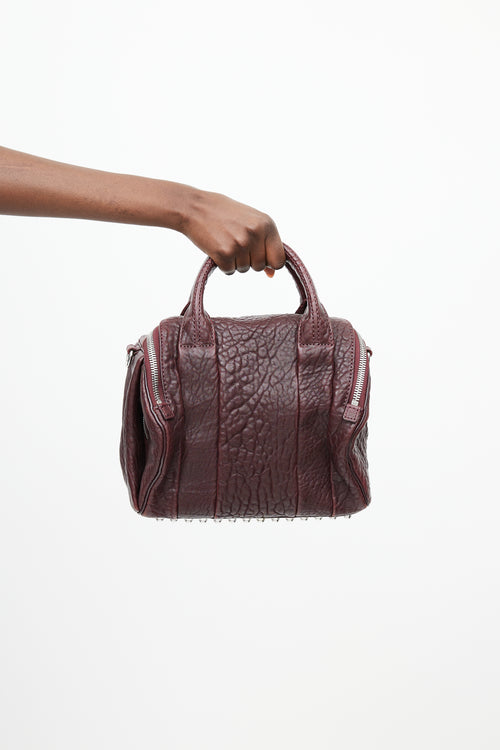 Alexander Wang Burgundy 
Silver Rocco Textured Leather Bag