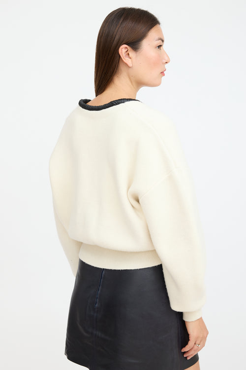 Alexander Wang Cream 
Black Wool Knit Sweater