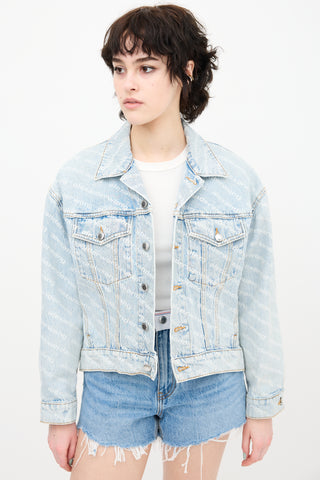 Alexander Wang Falling Back Logo Denim Jacket