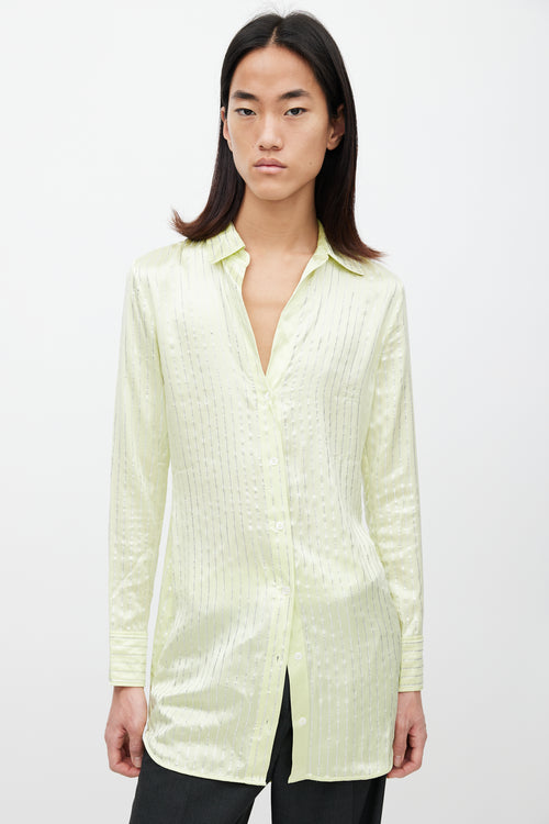 Alexander Wang Green Crystal Silk Shirt