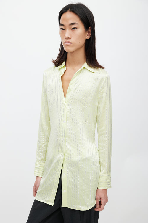 Alexander Wang Green Crystal Silk Shirt