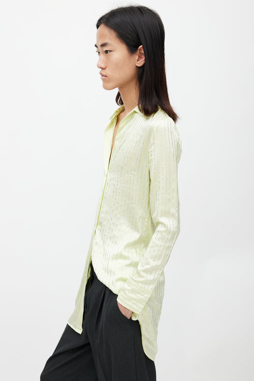 Alexander Wang Green Crystal Silk Shirt