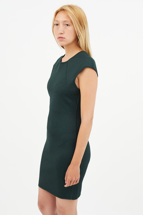 Alexander Wang Green Ribbed Knit Dress