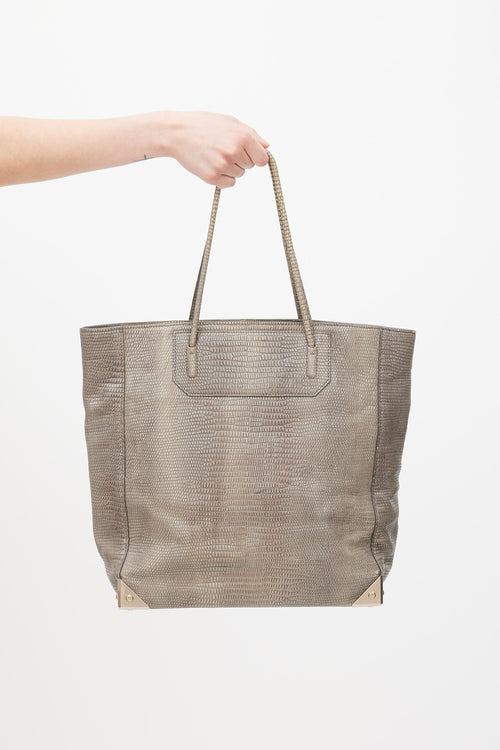 Alexander Wang Grey Embossed Patent Leather Prisma Tote Bag