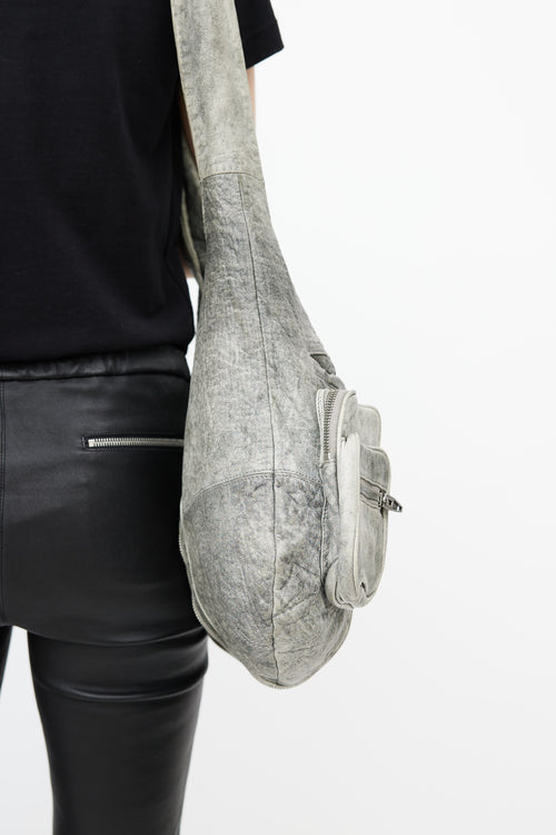 Alexander Wang Washed Grey Donna Knotted Shoulder Bag