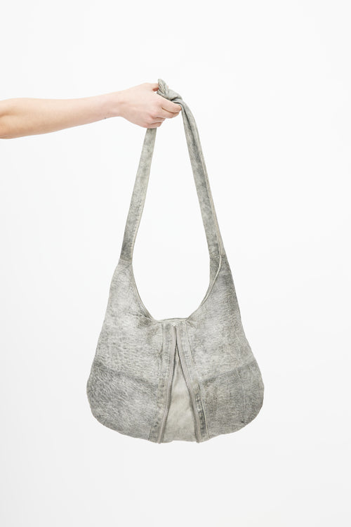 Alexander Wang Washed Grey Donna Knotted Shoulder Bag