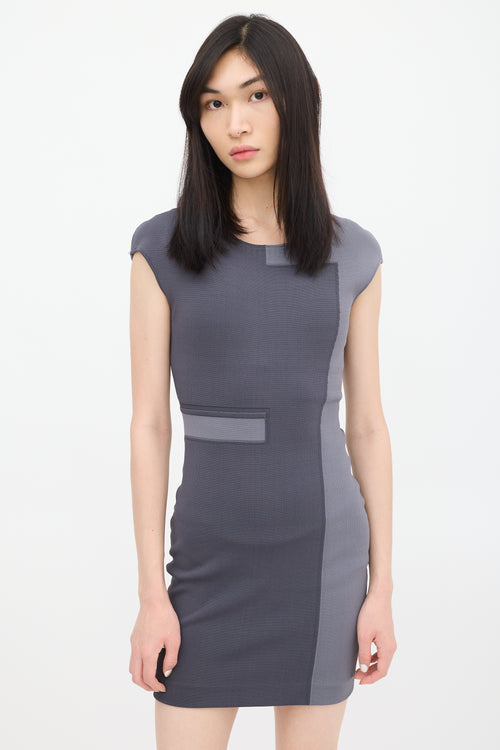 Alexander Wang Grey Ribbed Knit Dress