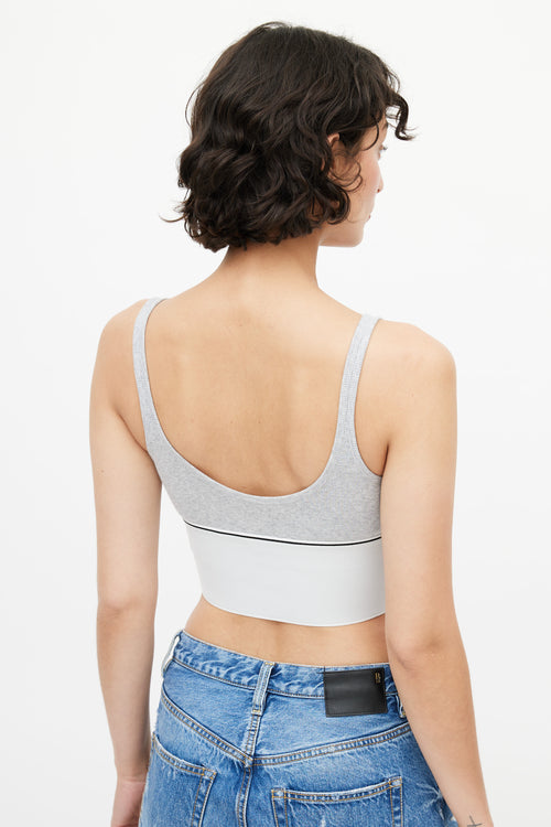 Alexander Wang Grey Ribbed Logo Top