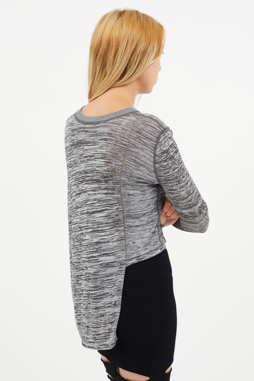 Alexander Wang Grey Slub Asymmetrical Knit Top