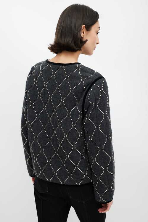 Alexander Wang Grey Wool Studded  Sweater