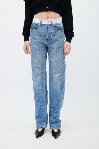 Alexander Wang Light Wash Logo Web Jeans