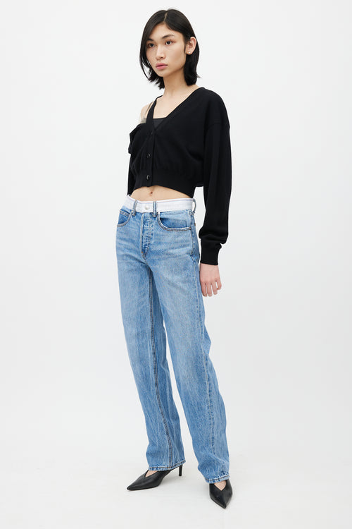 Alexander Wang Light Wash Logo Web Jeans