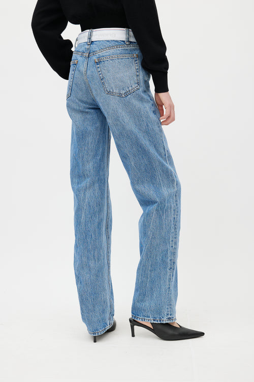 Alexander Wang Light Wash Logo Web Jeans