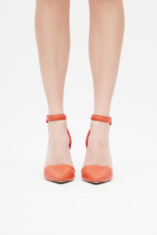 Alexander Wang Orange Embellished Lovisa Wrap Heel