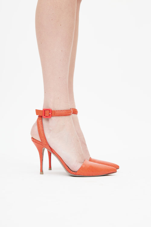 Alexander Wang Orange Embellished Lovisa Wrap Heel