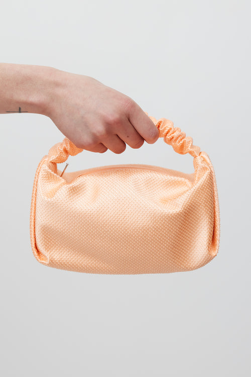 Alexander Wang Orange Satin Crystal Scrunchie Mini Bag